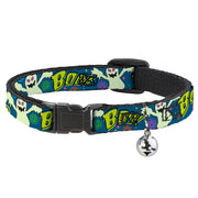 Cat Collar Breakaway - Ghost BOO! Blue Multi Color Breakaway Cat Collars Buckle-Down   