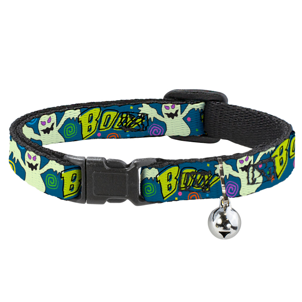 Cat Collar Breakaway - Ghost BOO! Blue Multi Color Breakaway Cat Collars Buckle-Down   
