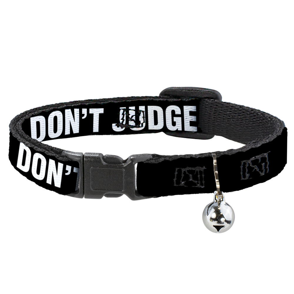 Cat Collar Breakaway - DON'T JUDGE ME Black White Breakaway Cat Collars Buckle-Down   