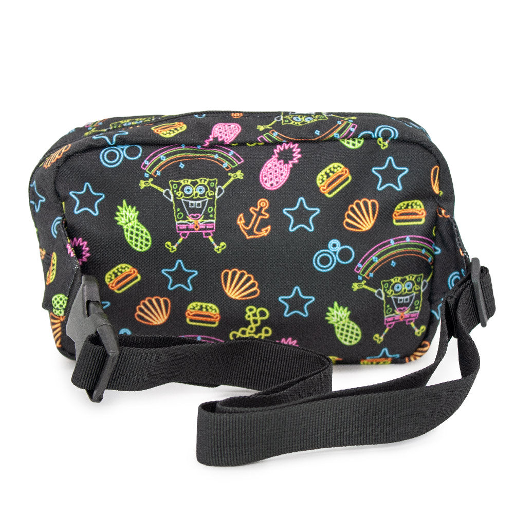 Fanny Pack - SpongeBob Icons Collage Black Multi Neon Fanny Packs Nickelodeon   