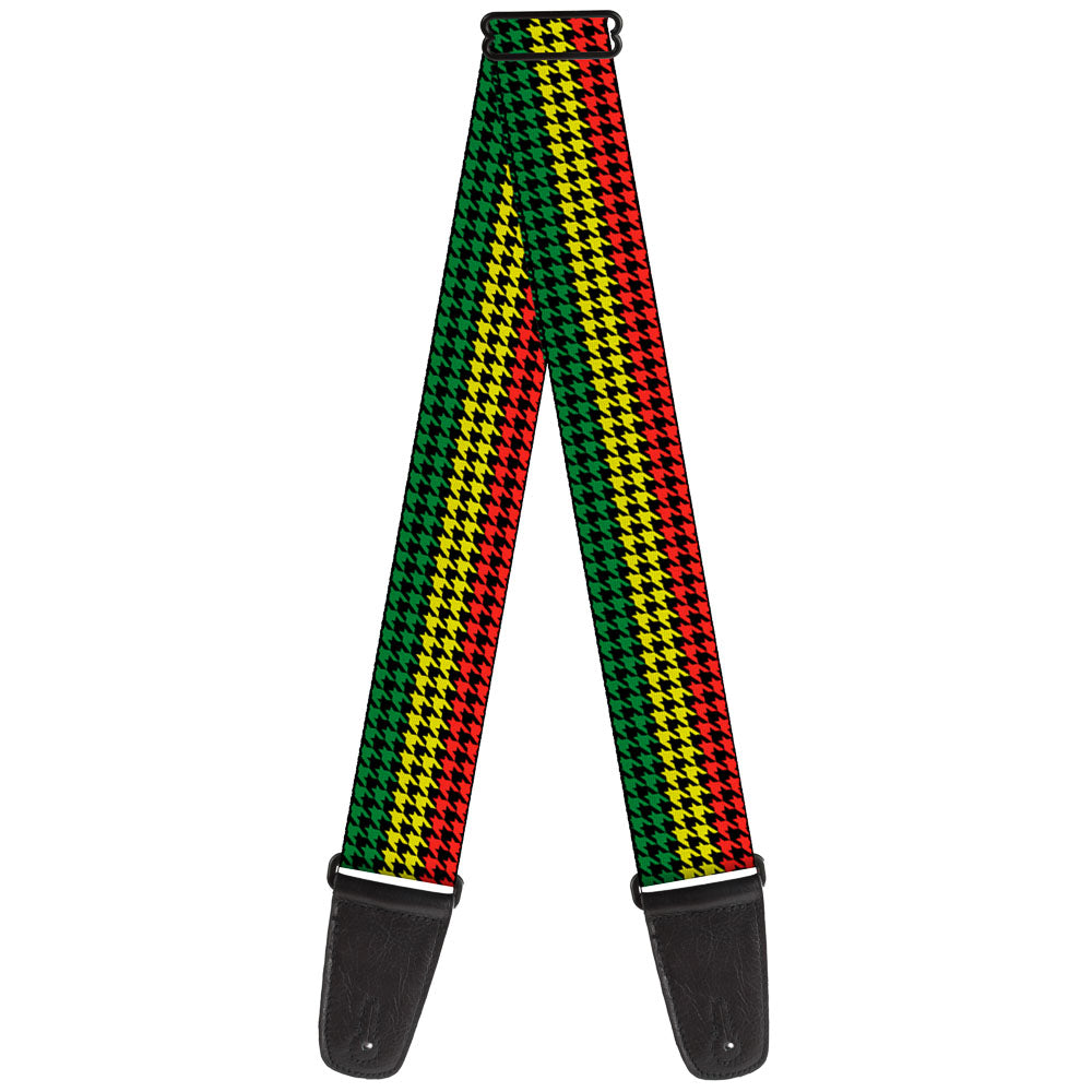 Guitar Strap - Houndstooth Black Rasta Guitar Straps Buckle-Down   