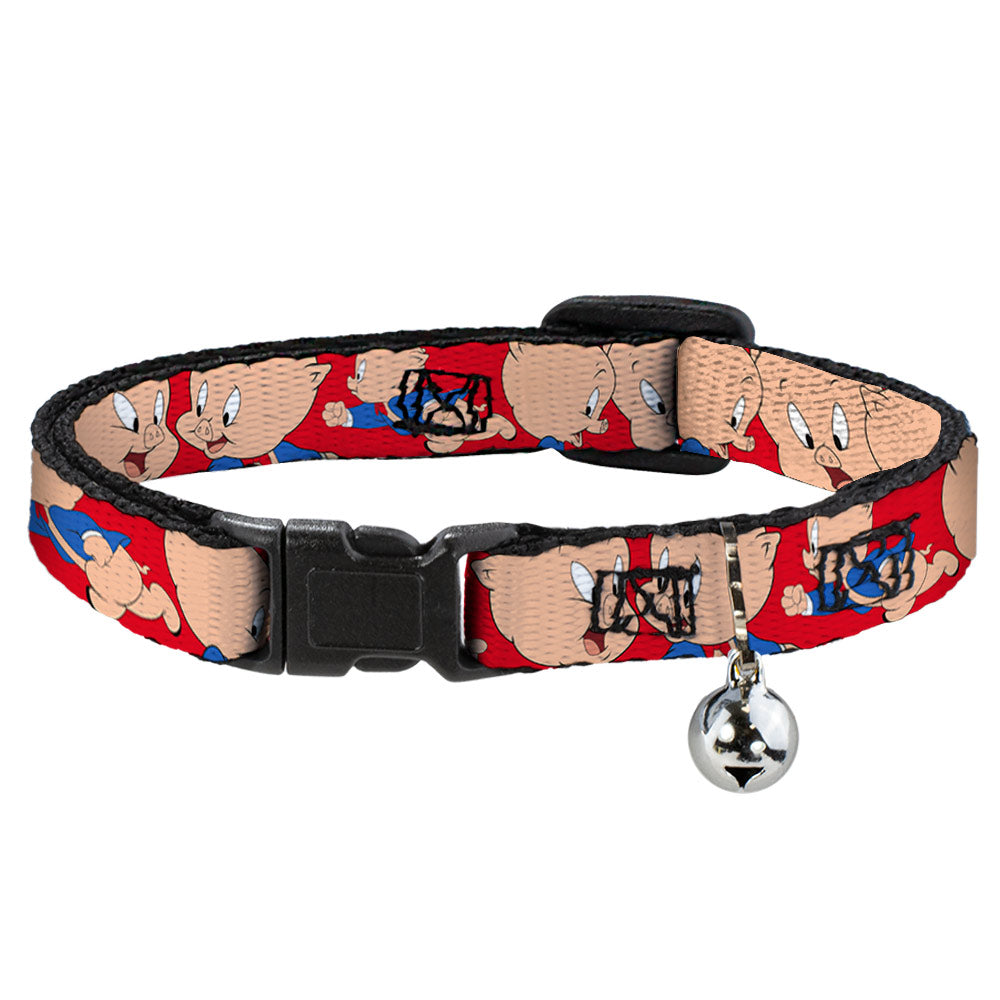 Cat Collar Breakaway - Porky Pig Expressions Red Breakaway Cat Collars Looney Tunes   