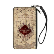Canvas Zipper Wallet - LARGE - Hogwarts School THE MARAUDER'S MAP Tan Reds Canvas Zipper Wallets The Wizarding World of Harry Potter Default Title  