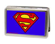 Business Card Holder - LARGE - Superman FCG Blue Metal ID Cases DC Comics   