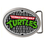 Classic TMNT Logo Manhole Cover Framed FCG - Chrome Oval Rock Star Buckle Belt Buckles Teenage Mutant Ninja Turtles