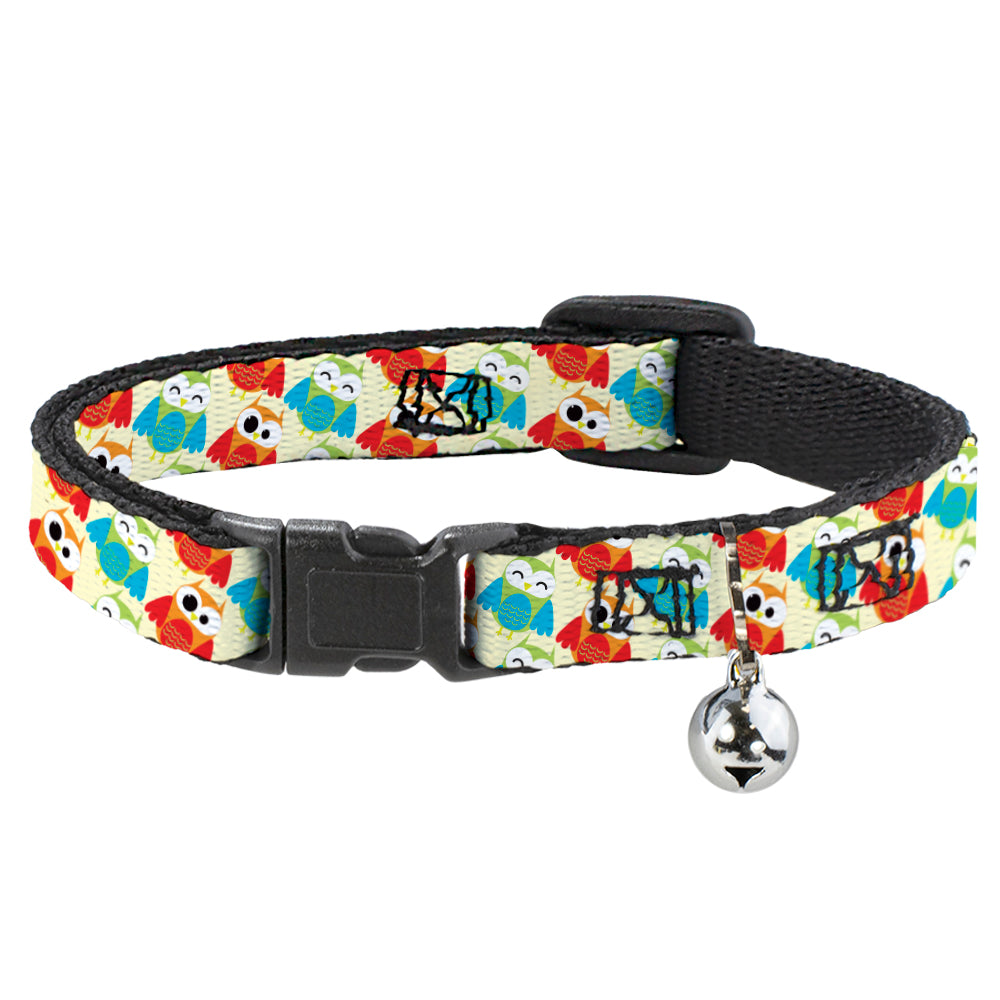 Cat Collar Breakaway - Owl Eyes Yellow Reds Blues Breakaway Cat Collars Buckle-Down   