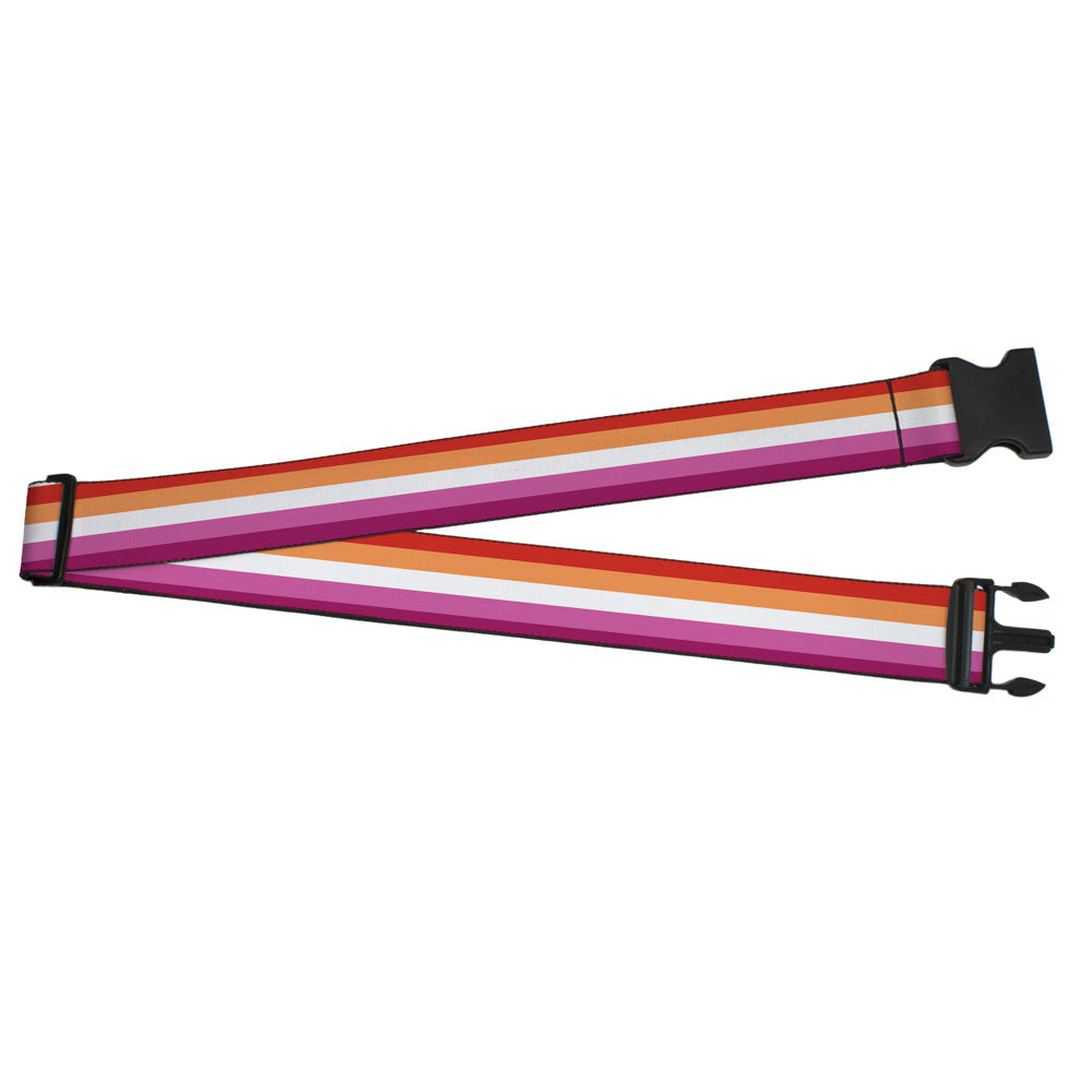 Luggage Strap - 2.0" - Flag Lesbian Five Stripe Oranges White Pinks Luggage Straps Buckle-Down   