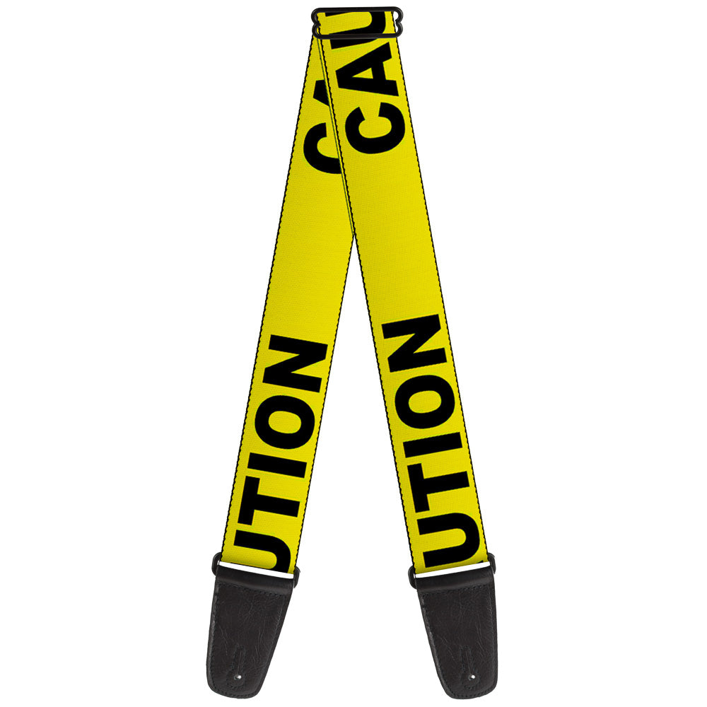 Guitar Strap - CAUTION Yellow Black Guitar Straps Buckle-Down   