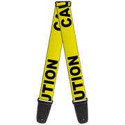Guitar Strap - CAUTION Yellow Black Guitar Straps Buckle-Down   