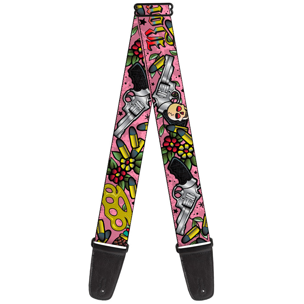 Guitar Strap - Born to Raise Hell Pink Guitar Straps Buckle-Down   