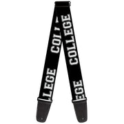 Guitar Strap - COLLEGE Black White Guitar Straps Buckle-Down   