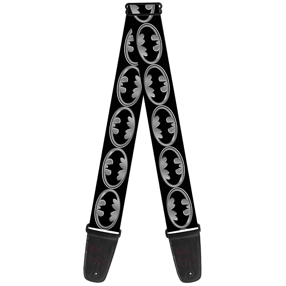 Guitar Strap - Batman Shield Black Silver Guitar Straps DC Comics   