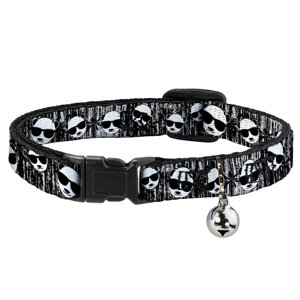 Cat Collar Breakaway - Panda w Sunglasses & Palm Trees Breakaway Cat Collars Buckle-Down   