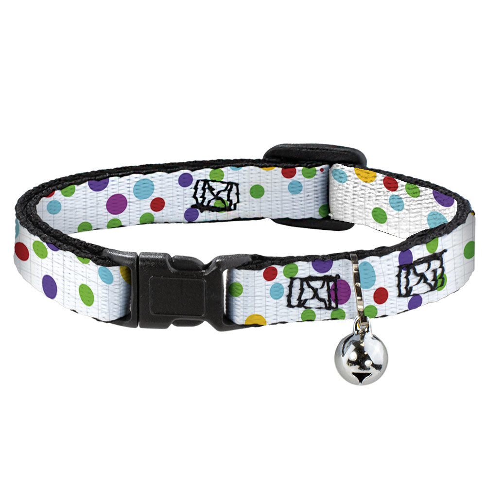 Cat Collar Breakaway - Dots Grid White Gray Multi Color Breakaway Cat Collars Buckle-Down   