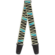 Guitar Strap - Zig Zag Doodle Cream Black Blues Guitar Straps Buckle-Down   