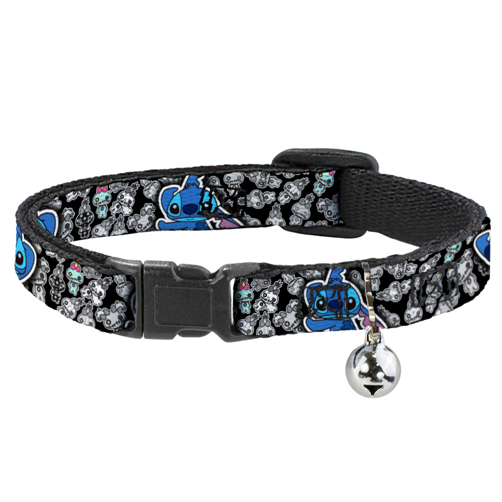 Cat Collar Breakaway - Stitch Poses Mini Scrump Scattered Breakaway Cat Collars Disney   
