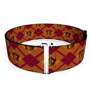 Cinch Waist Belt - Harry Potter Gryffindor Crest Plaid Reds Gold Womens Cinch Waist Belts Harry Potter REGULAR - 23-44"