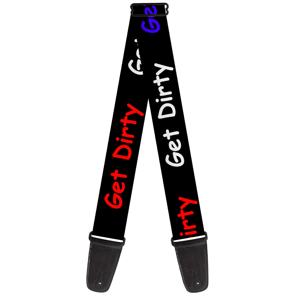 Guitar Strap - GET DIRTY Black White Blue Green Red Guitar Straps Buckle-Down   