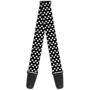 Guitar Strap - Micro Polka Dots2 Black White Guitar Straps Buckle-Down   
