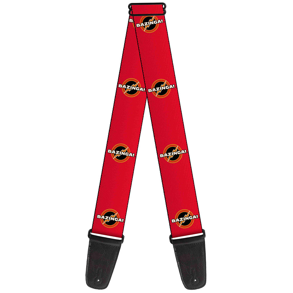 Guitar Strap - BAZINGA! Logo Burgundy Guitar Straps The Big Bang Theory   