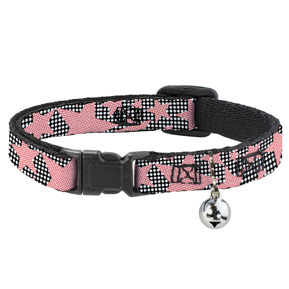 Cat Collar Breakaway - Eighties Stars2 Black White Red Breakaway Cat Collars Buckle-Down   