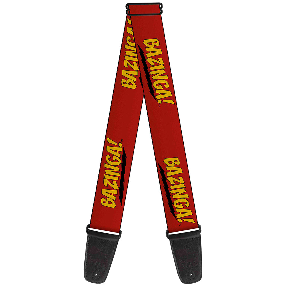 Guitar Strap - BAZINGA! Red Gold Black Guitar Straps The Big Bang Theory   