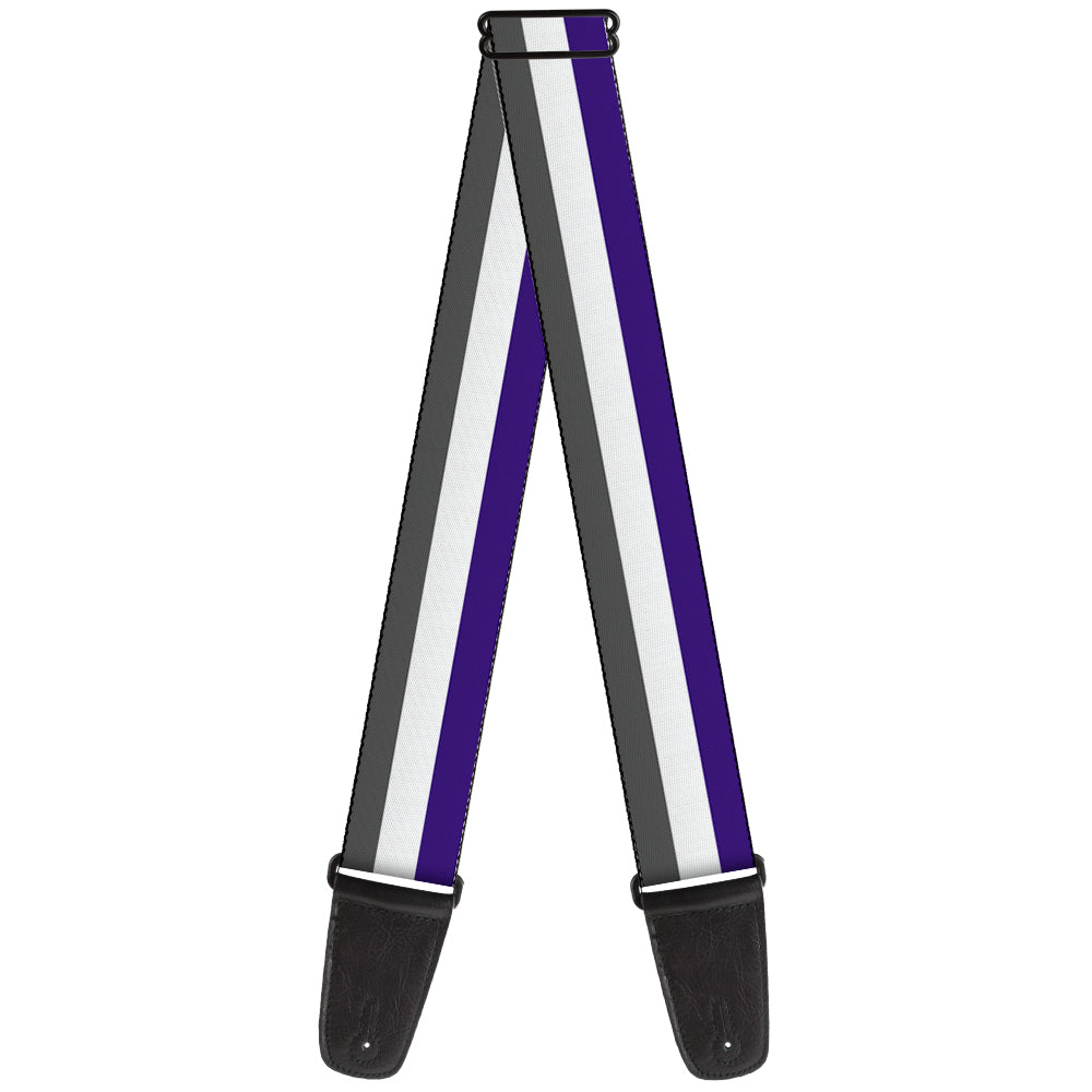 Guitar Strap - Stripes Purple White Gray Guitar Straps Buckle-Down   