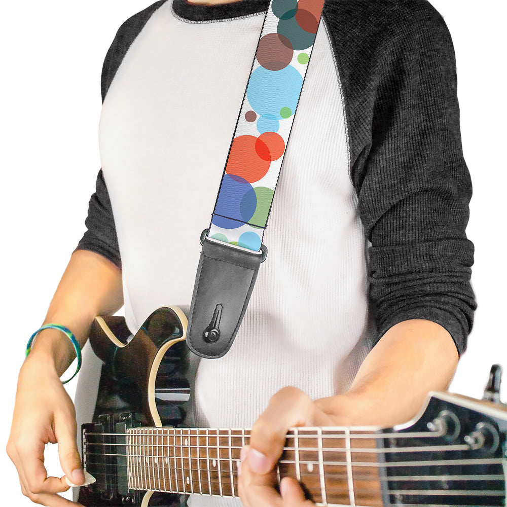 Guitar Strap - Dots White Transparent Multi Color Guitar Straps Buckle-Down   