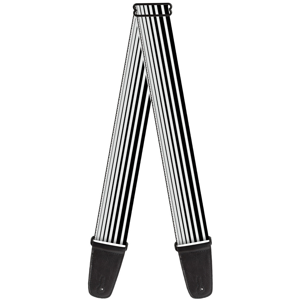 Guitar Strap - Stripe Transition Black White Guitar Straps Buckle-Down   