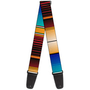 Guitar Strap - Zarape6 Vertical Stripe Gold Blues Black Red Guitar Straps Buckle-Down   