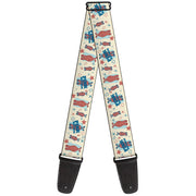 Guitar Strap - A Christmas Story Ralphie Pink Bunny PINK NIGHTMARE Pose Ivory Blues Pinks Guitar Straps A Christmas Story