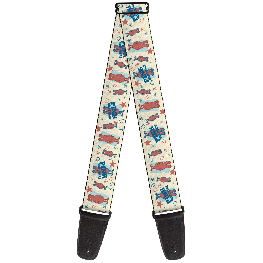Guitar Strap - A Christmas Story Ralphie Pink Bunny PINK NIGHTMARE Pose Ivory Blues Pinks Guitar Straps A Christmas Story