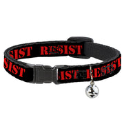 Cat Collar Breakaway - RESIST Stencil Black Red Breakaway Cat Collars Buckle-Down   