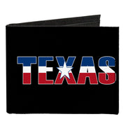 Canvas Bi-Fold Wallet - TEXAS w Star Black White Blue Red Canvas Bi-Fold Wallets Buckle-Down   