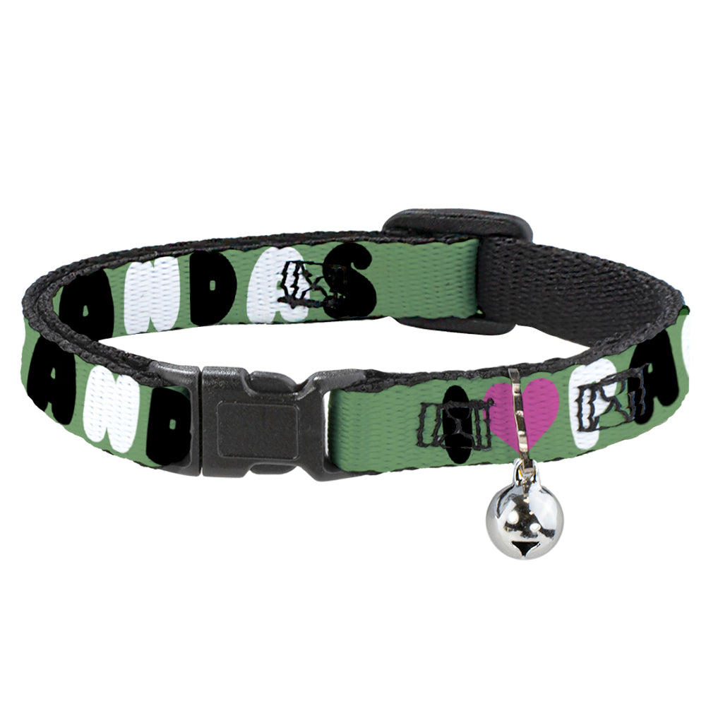 Cat Collar Breakaway - I "Heart" PANDAS Green White Black Pink Breakaway Cat Collars Buckle-Down   