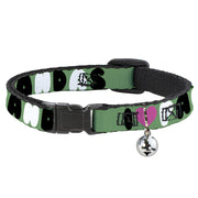 Cat Collar Breakaway - I "Heart" PANDAS Green White Black Pink Breakaway Cat Collars Buckle-Down   