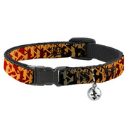 Cat Collar Breakaway - Geometric Transition Blues Reds Orange Yellows Breakaway Cat Collars Buckle-Down   
