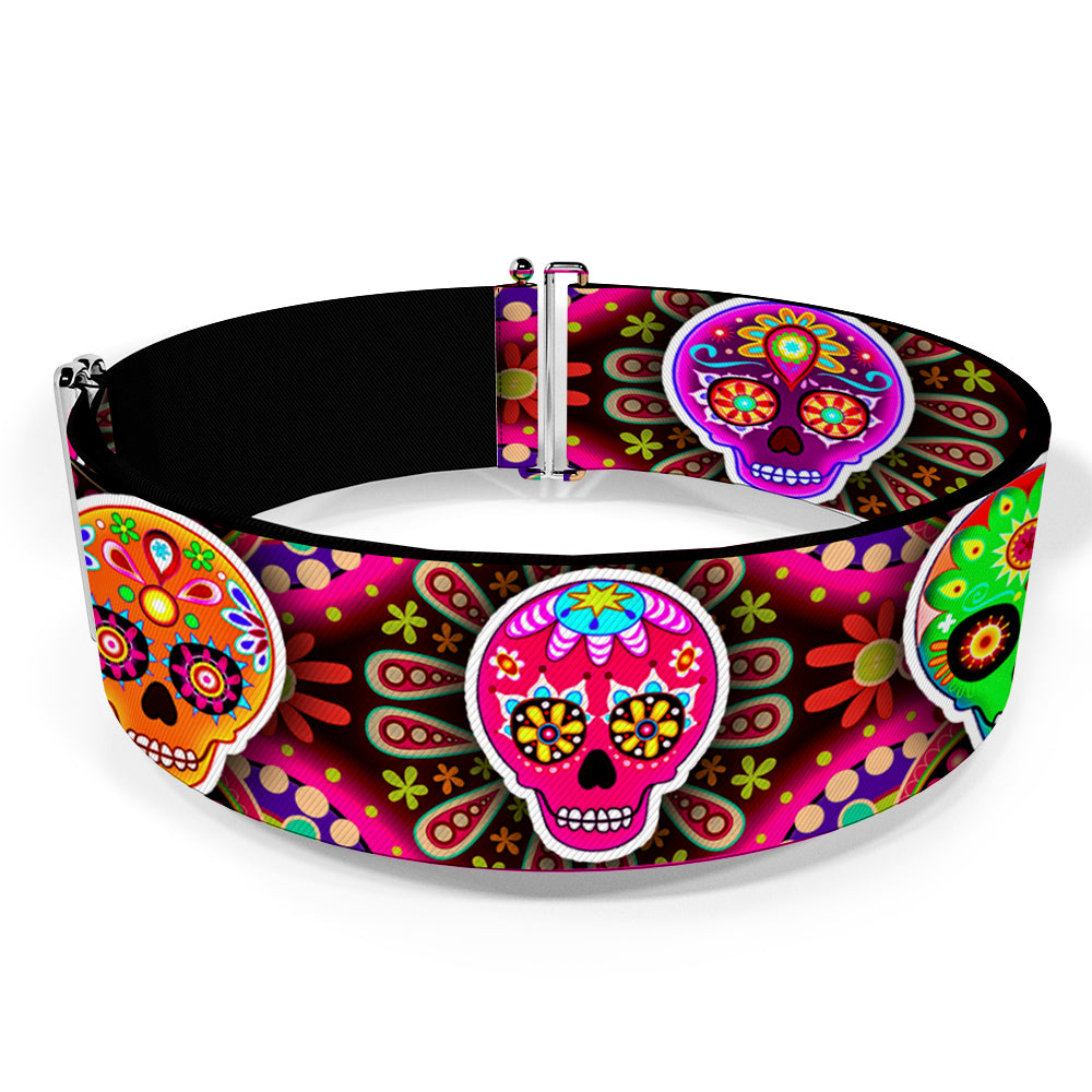 Cinch Waist Belt - Six Sugar Skulls Multi Color Womens Cinch Waist Belts Thaneeya McArdle   