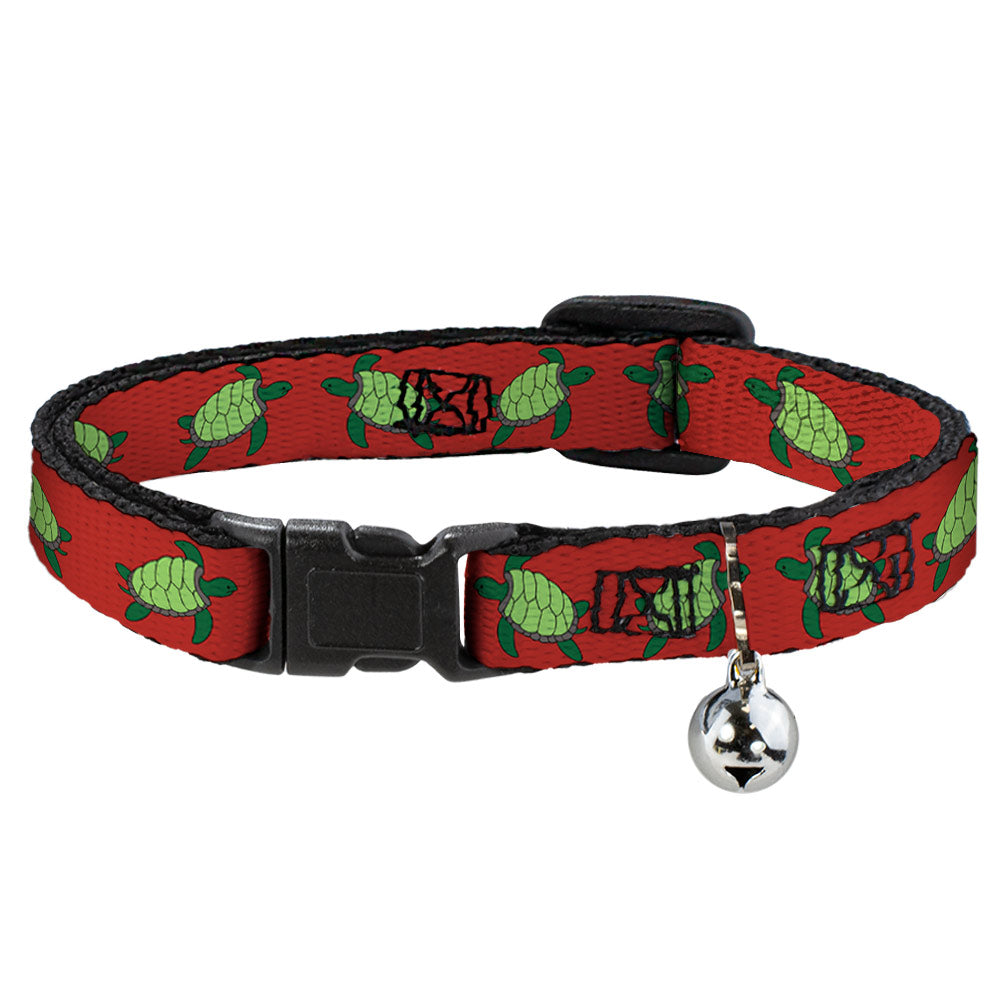 Cat Collar Breakaway - Sea Turtles Red Green Breakaway Cat Collars Buckle-Down   