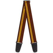 Guitar Strap - Racing Stripe Brown Gold Guitar Straps Buckle-Down   