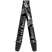 Guitar Strap - Truth and Justice Black White Guitar Straps Buckle-Down   