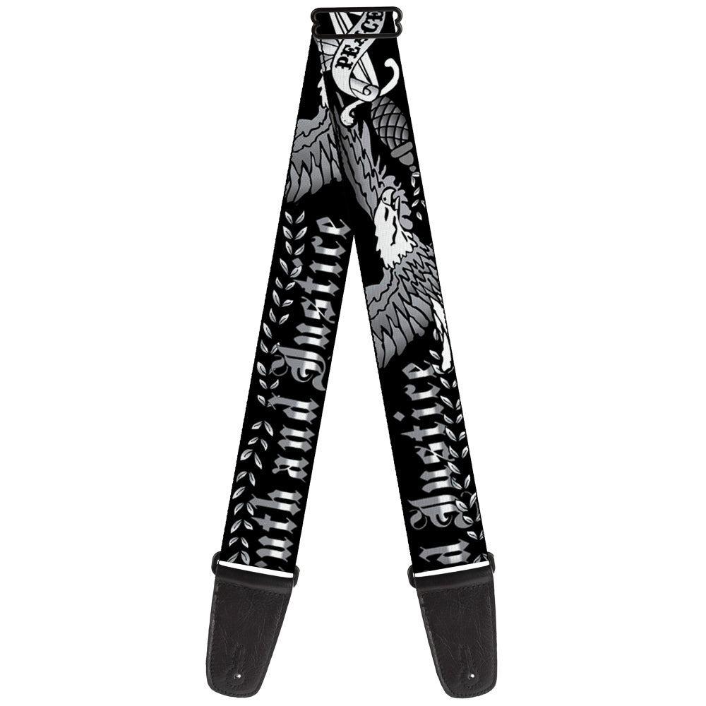 Guitar Strap - Truth and Justice Black White Guitar Straps Buckle-Down   