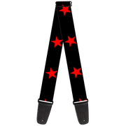 Guitar Strap - Star Black Red Guitar Straps Buckle-Down   