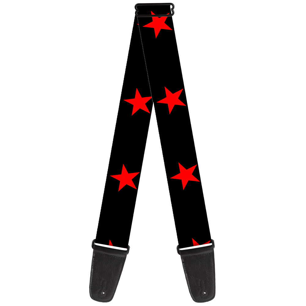 Guitar Strap - Star Black Red Guitar Straps Buckle-Down   