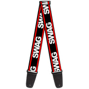 Guitar Strap - SWAGG Black White Red Stripe Guitar Straps Buckle-Down   