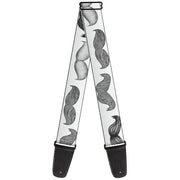 Guitar Strap - Mustaches White Sketch Guitar Straps Buckle-Down   