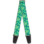 Guitar Strap - Palm Leaves Stacked Pastel Greens Guitar Straps Buckle-Down   