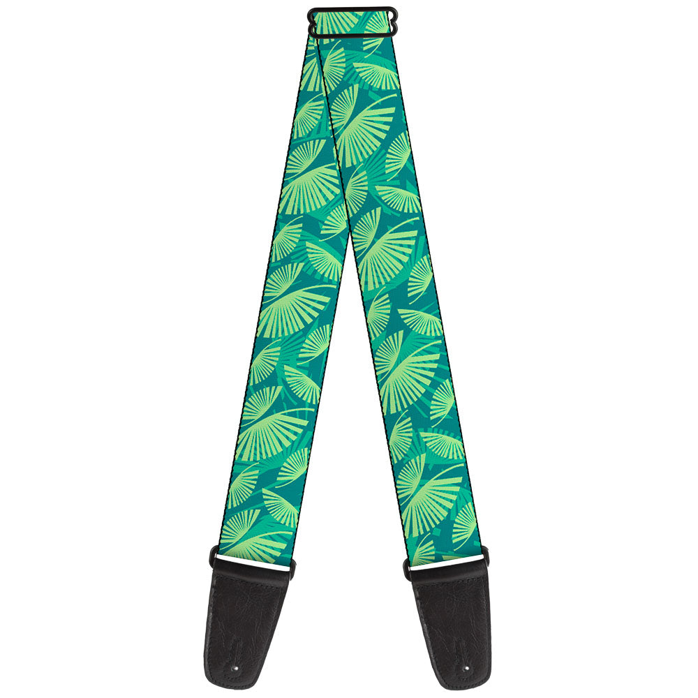 Guitar Strap - Palm Leaves Stacked Pastel Greens Guitar Straps Buckle-Down   