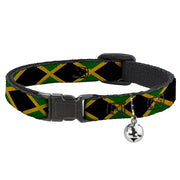Cat Collar Breakaway - Jamaica Flags Vintage Black Breakaway Cat Collars Buckle-Down   