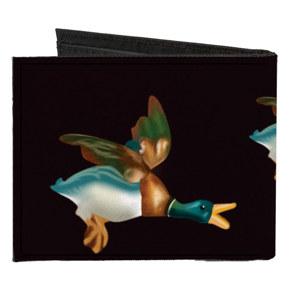 Canvas Bi-Fold Wallet - Flying Mallards Burgundy Canvas Bi-Fold Wallets Buckle-Down   